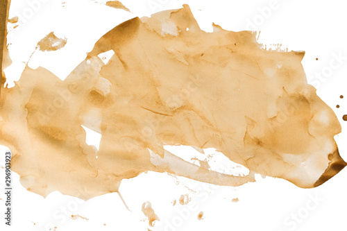 Stains of a coffee isolated on white background.