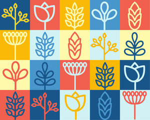 Acrylglasbilder Muster Organische Blüten und Samen Naturmuster  © kukies