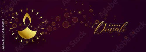 awesome happy diwali festival golden banner design