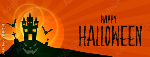 happy halloween scary hounted house background design