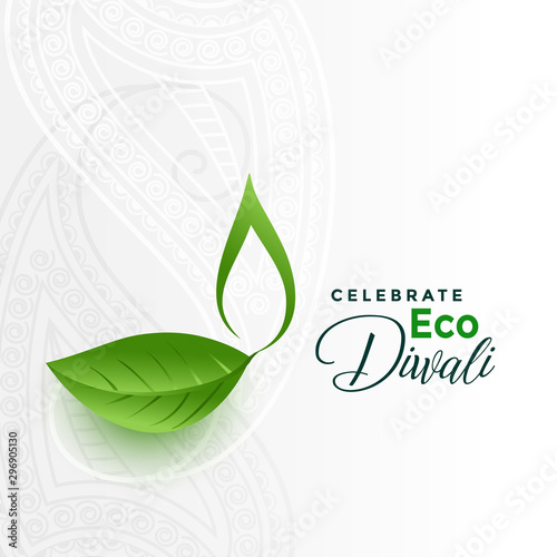 happy green eco diwali concept design card