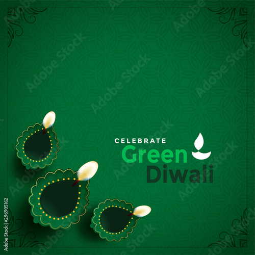 stylish green diwali concept beautiful background