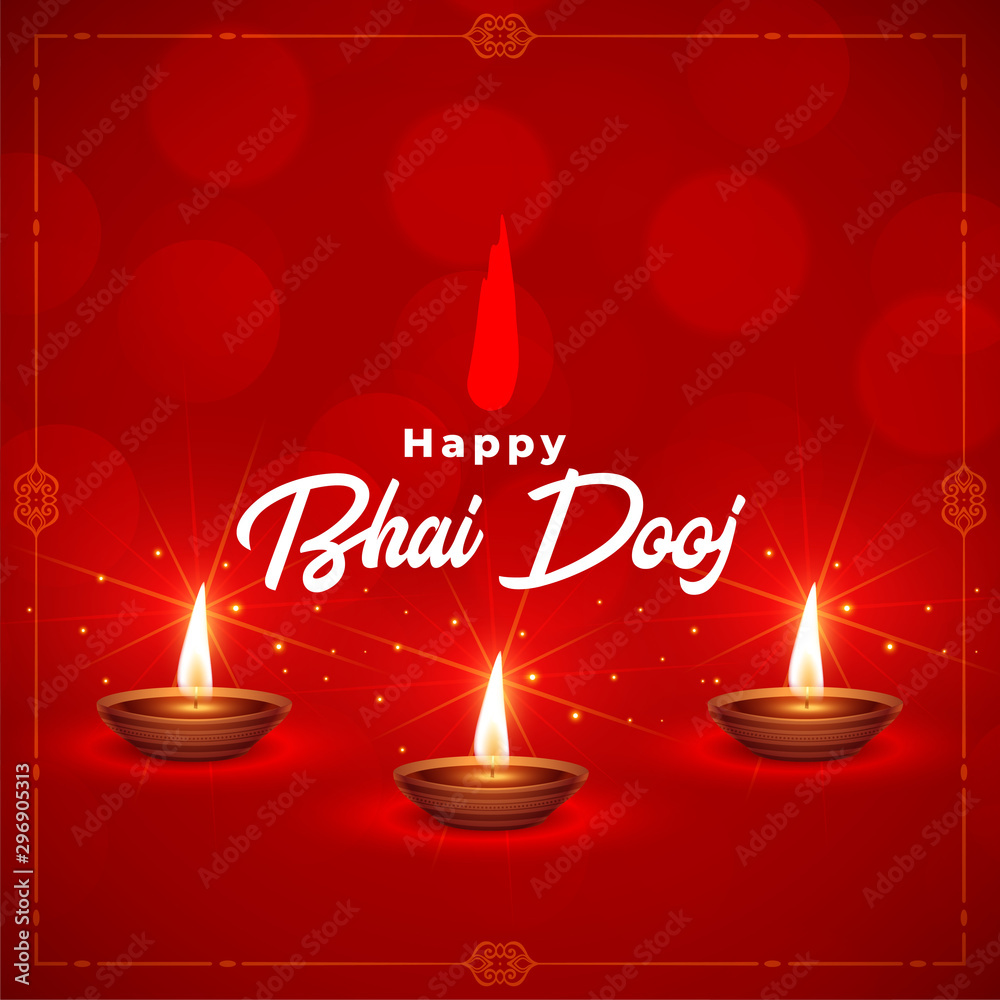 Naklejka premium beautiful happy bhai dooj indian festival background