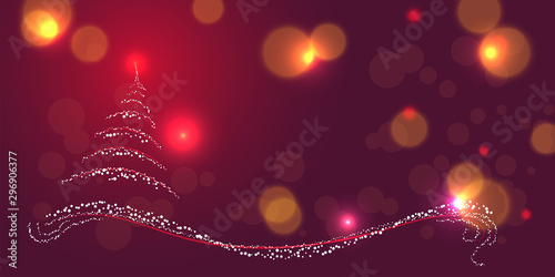 Magical red Christmas background