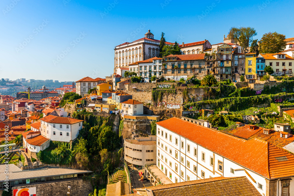 view of the city of porto portugal - obrazy, fototapety, plakaty 