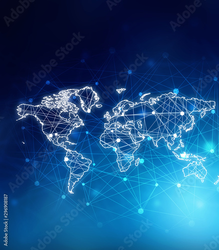 2d illustration world map abstract background