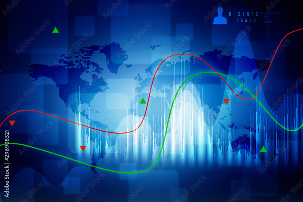 2d rendering Stock market online business concept. business Graph 2d rendering Stock market online business concept. business Graph