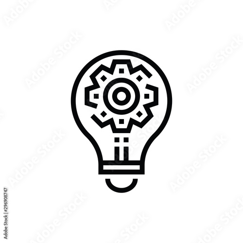 Creativity, idea icon vector. Linear style sign for mobile concept and web design. Idea bulb symbol illustration. Pixel vector graphics - Vector.