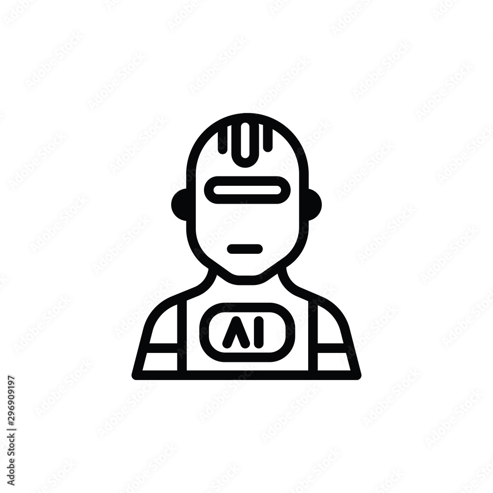 AI robot icon vector. Linear style sign for mobile concept and web design. AI robot symbol illustration. Pixel vector graphics - Vector. AI robot icon vector. Linear style sign for mobile concept and web design. AI robot symbol illustration. Pixel vector graphics - Vector.