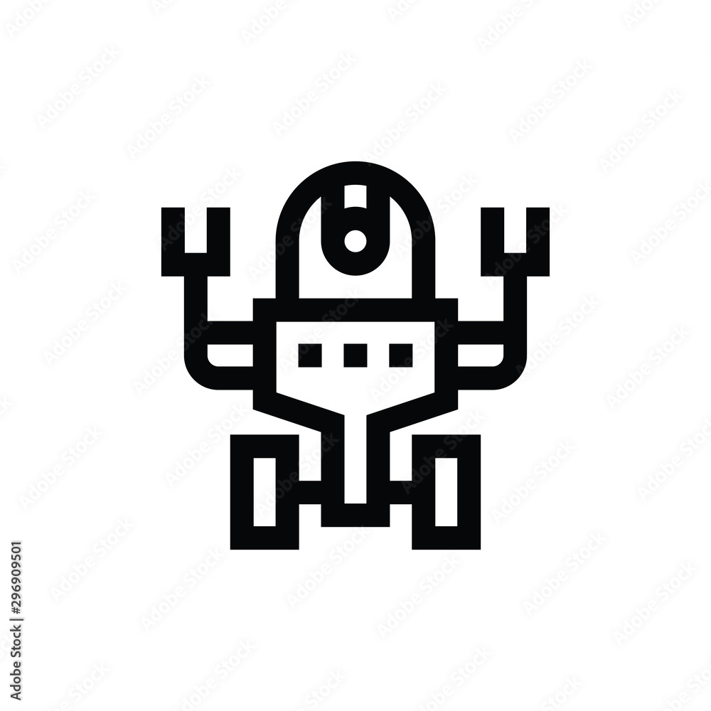 Vecteur Stock robot icon vector. Linear style sign for mobile concept and  web design. robot symbol illustration. Pixel vector graphics - Vector. |  Adobe Stock