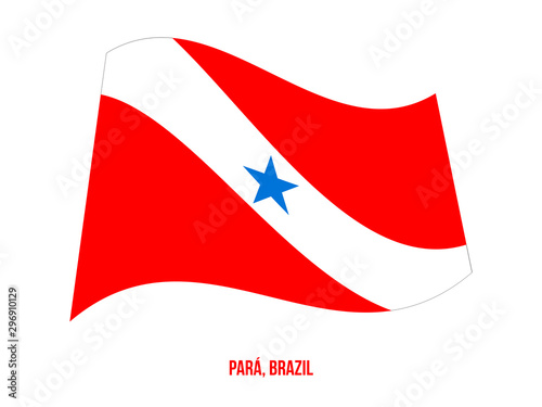 Para Flag Waving Vector Illustration on White Background. States Flag of Brazil.