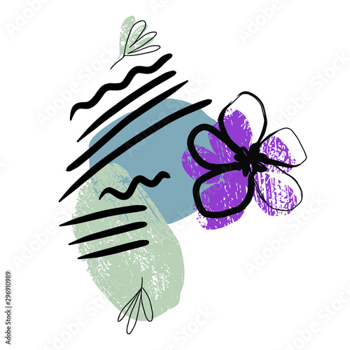 Greeting Card with Floral Elements.