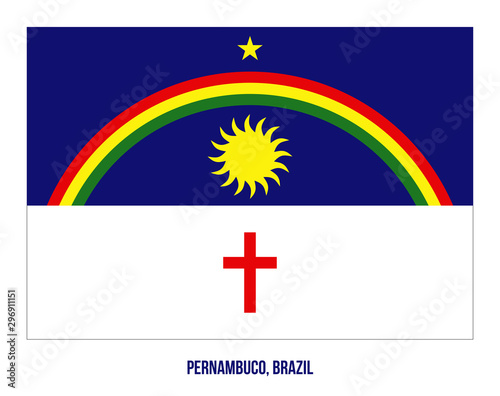 Pernambuco Flag Vector Illustration on White Background. States Flag of Brazil.