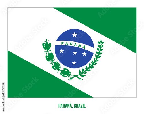 Parana Flag Vector Illustration on White Background. States Flag of Brazil.