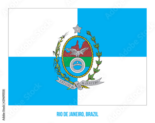 Rio de Janeiro Flag Vector Illustration on White Background. States Flag of Brazil.