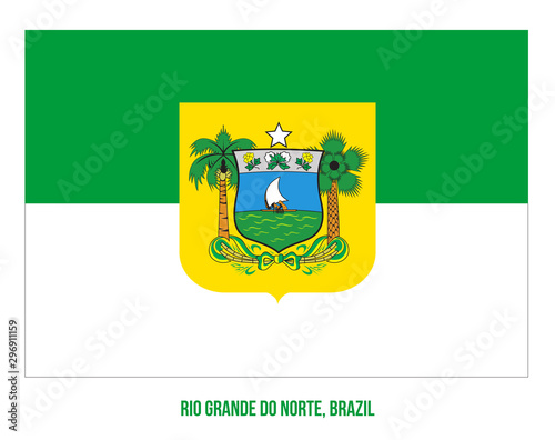 Rio Grande do Norte Flag Vector Illustration on White Background. States Flag of Brazil.