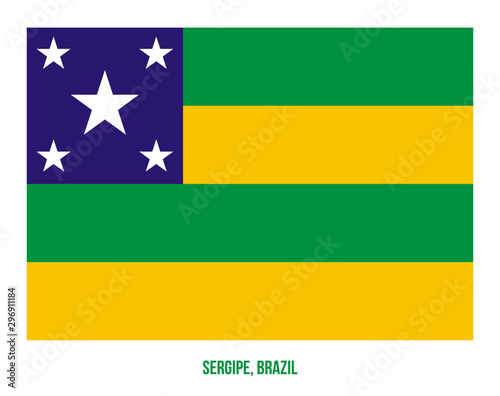 Sergipe Flag Vector Illustration on White Background. States Flag of Brazil.