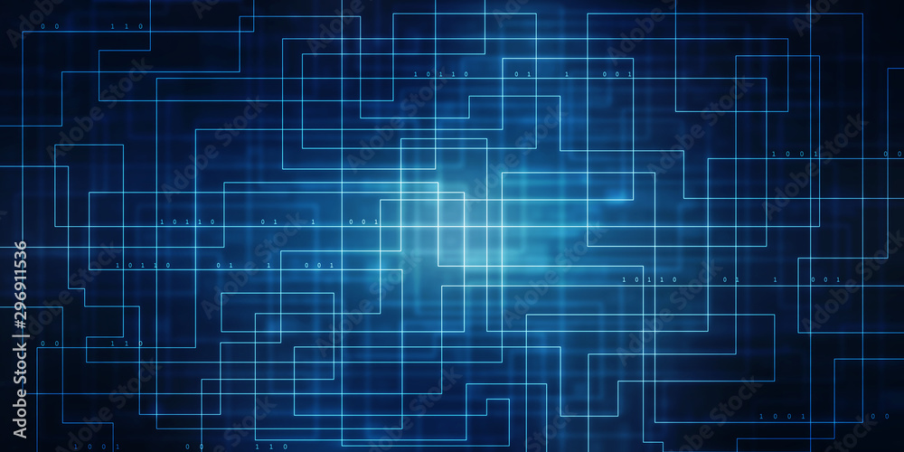 2d illustration Abstract futuristic electronic circuit technology background 2d illustration Abstract futuristic electronic circuit technology background
