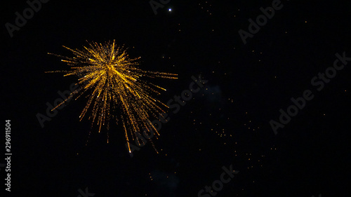 Celebration concept having colorful bokeh created by fireworks in Diwali