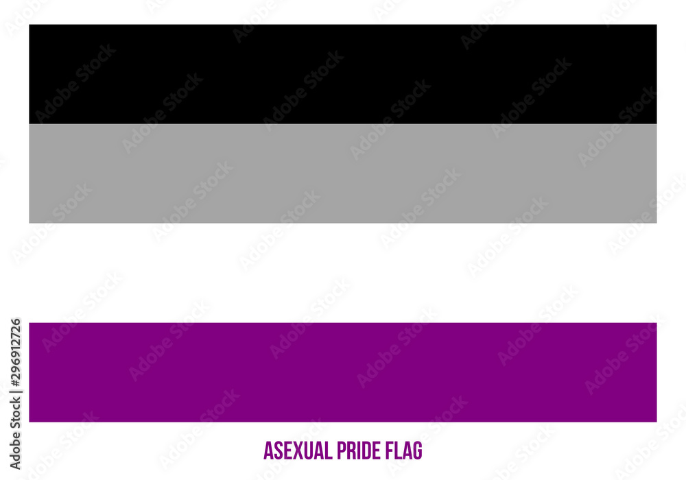 Asexual Pride Flag Vector Illustration Designed with Correct Color Scheme