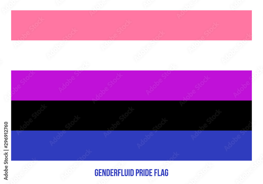 Genderfluid Pride Flag Vector Illustration Designed with Correct Color Scheme.