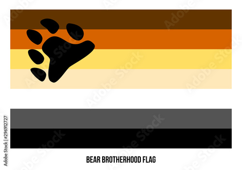 Bear Brotherhood Flag Vector Illustration Designed with Correct Color Scheme