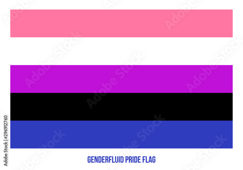 Genderfluid Pride Flag Vector Illustration Designed with Correct Color Scheme.