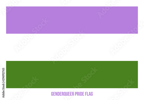 Genderqueer Pride Flag Vector Illustration Designed with Correct Color Scheme