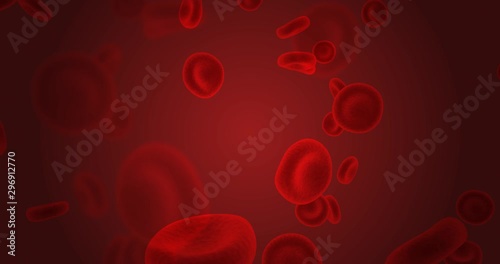 Red Blood Cells Flowing Through Circulatory System photo