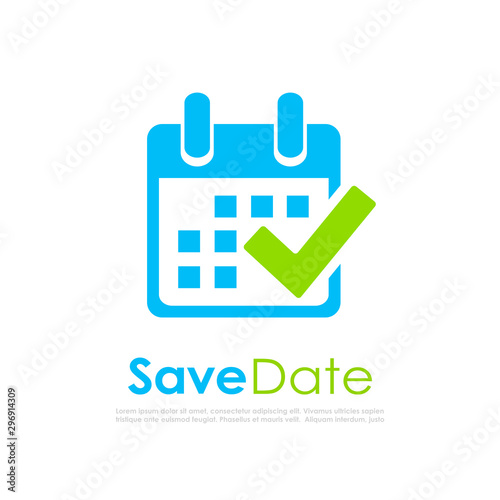 Save the date, calendar vector logo