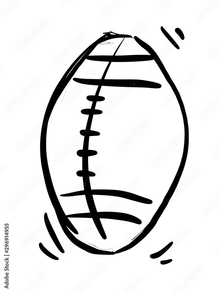 Rugby ball icon. Sport. Hand-drawn Rugby ball icon. Sport. Hand-drawn