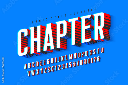 Trendy 3d comical letters design, colorful alphabet