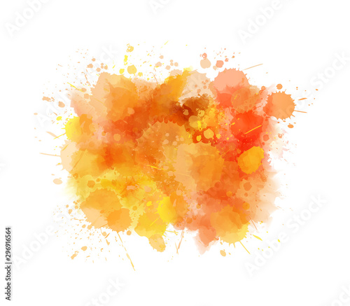 Orange splash watercolor blot