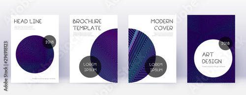 Trendy brochure design template set. Neon abstract