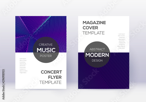 Modern cover design template set. Neon abstract li