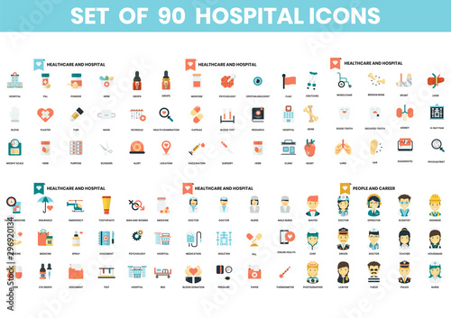 Hospital icons set for business