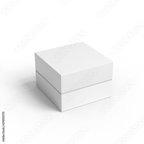 White gift box mockup.  Blank packaging container template. Isolated on white background
