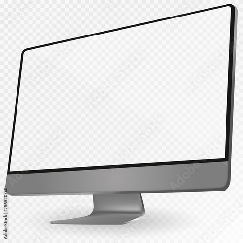 Desktop computer display isolated on white background. Modern computer mockup.