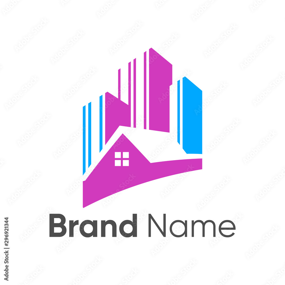 Fototapeta premium logo design buildings with colorful styles