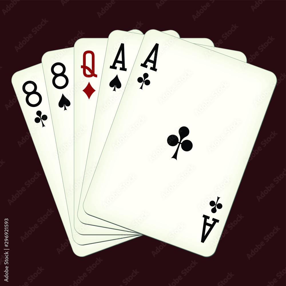 Obraz premium Deadman Hand - playing cards vector illustration