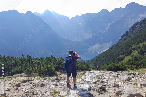 Tourists take pictures Mountain