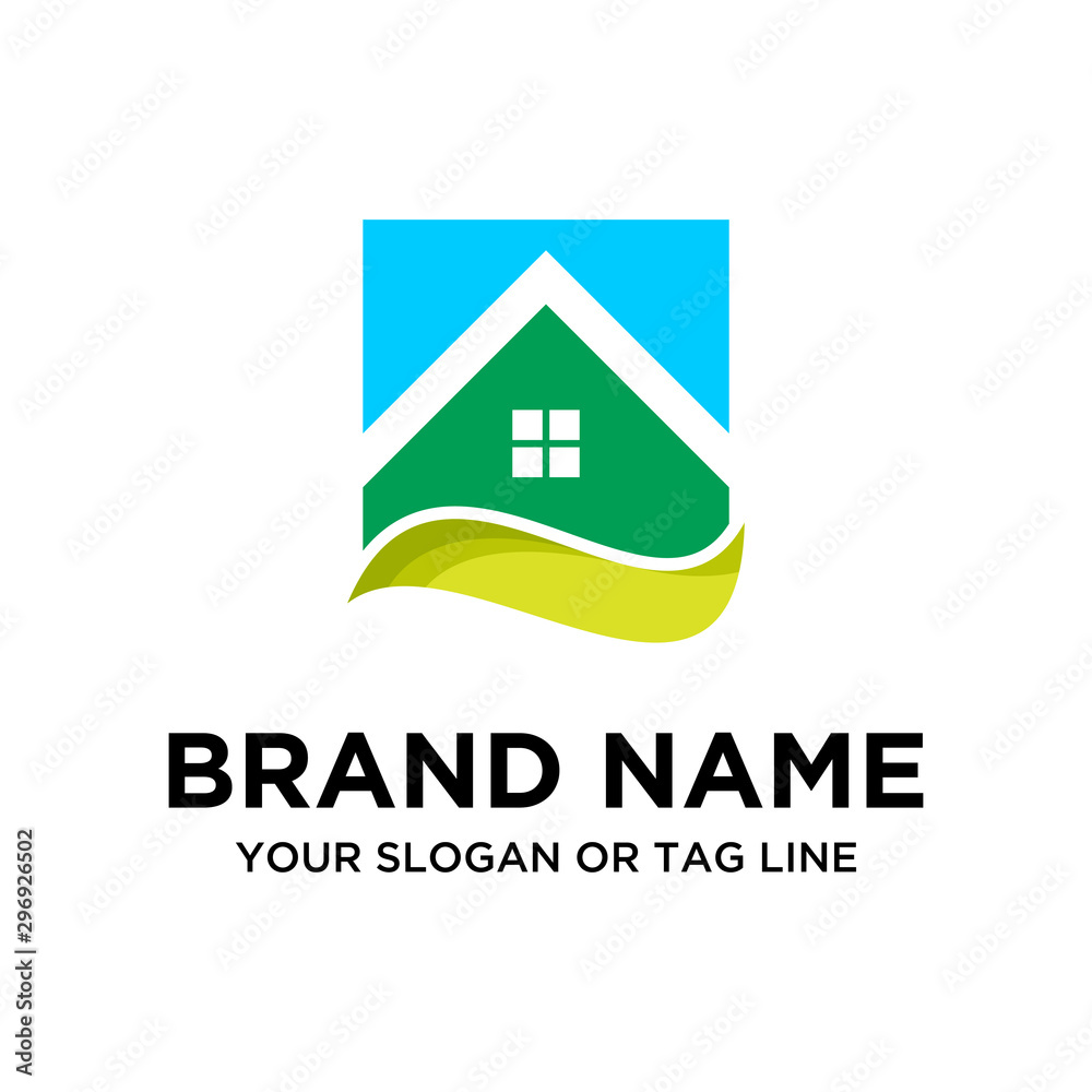 Creative home design with a stylish full color vector template Creative home design with a stylish full color vector template