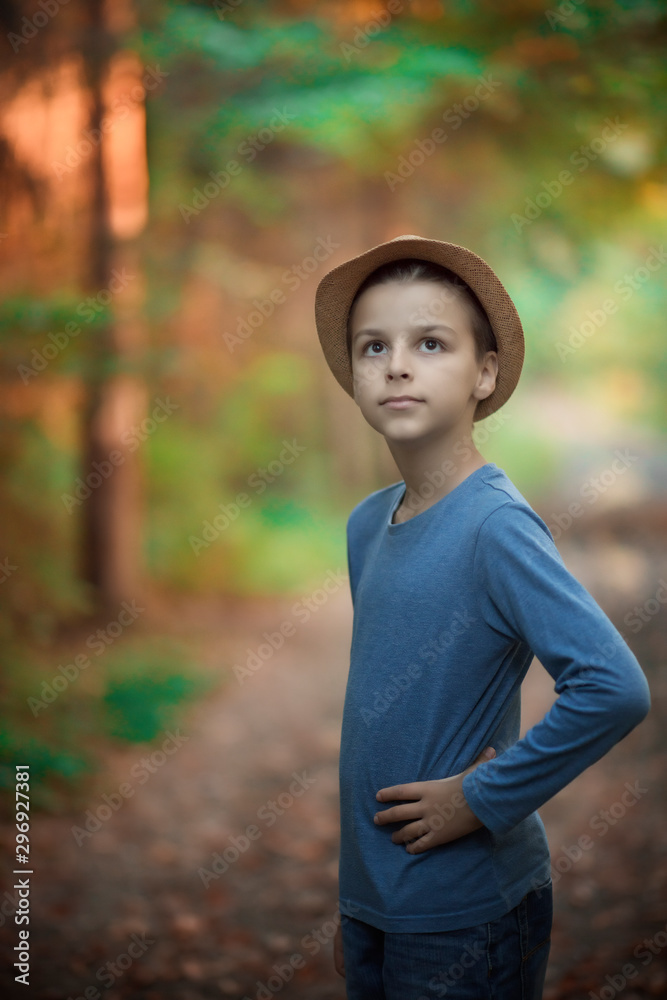 portrait of a boy with a summer hat portrait of a boy with a summer hat