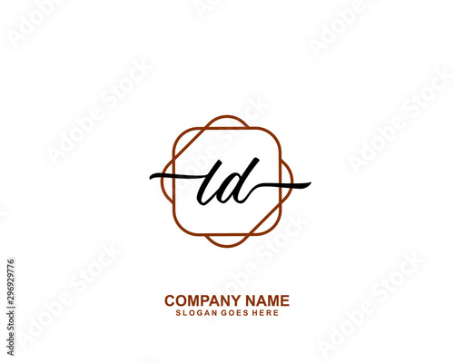 LD Initial handwriting logo template vector photo