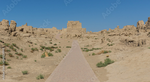 Turpan  China - once capital of the Jushi Kingdom and part of the Silk Road Unesco World Heritage sites  Jiaohe is today of the most important landmarks of the Xianjang Uygur Autonomous Region