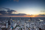 Bird's eye view of Bangkok Cityscape, Business district with high building and aerial view Bangkok city downtown skyline of Thailand, Cityscape