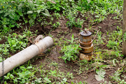 Steel pipes and water delivery systems in organic farms.