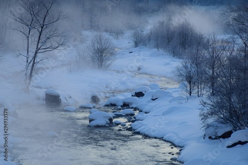 Winter scenery in Hakuba village, Nagano 