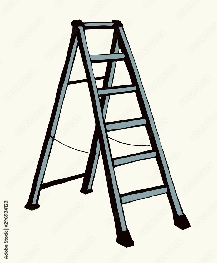 Folding stepladder. Vector drawing icon Folding stepladder. Vector drawing icon