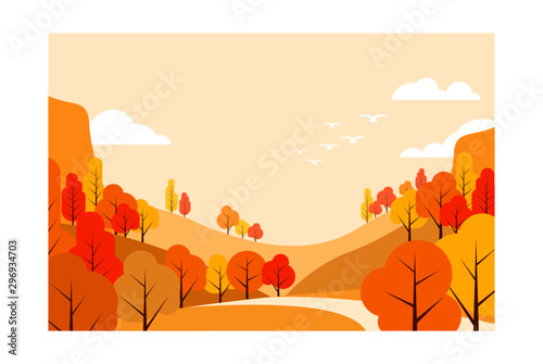 abstract flat autumn landscape background